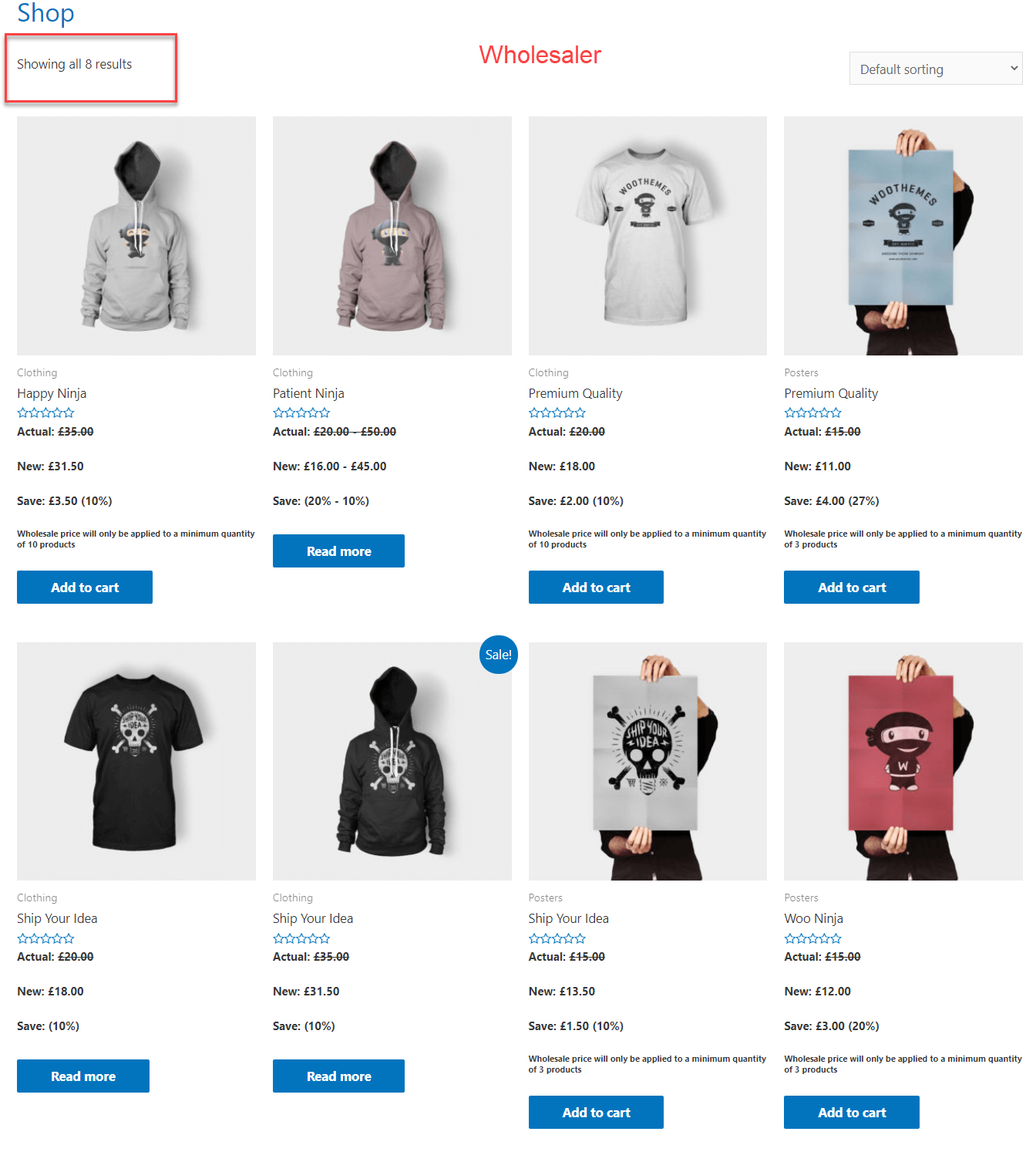 Create a wholesale section